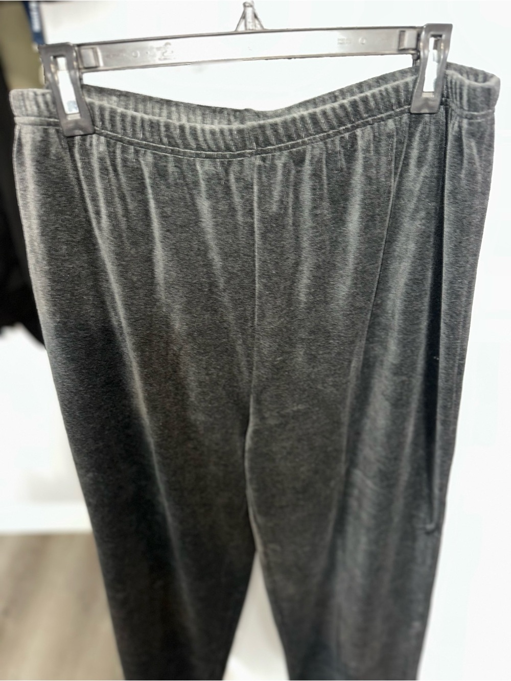 Liz Claiborne Charcoal Gray Velour Joggers